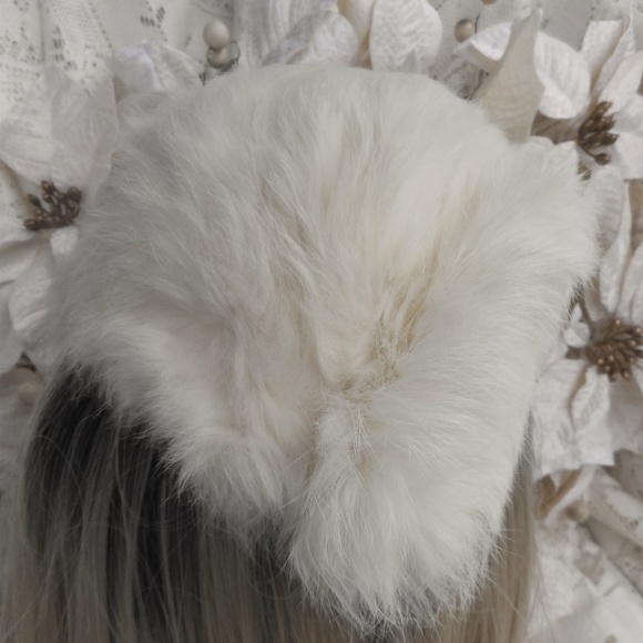 1950's White Rabbit Fur Fascinator Hat - Picture 1 of 8